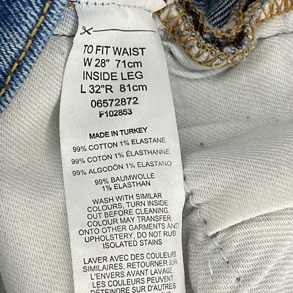 ASOS Design Ultra High Waist Destroyed Blue Jeans Size 28 - Picture 9 of 10